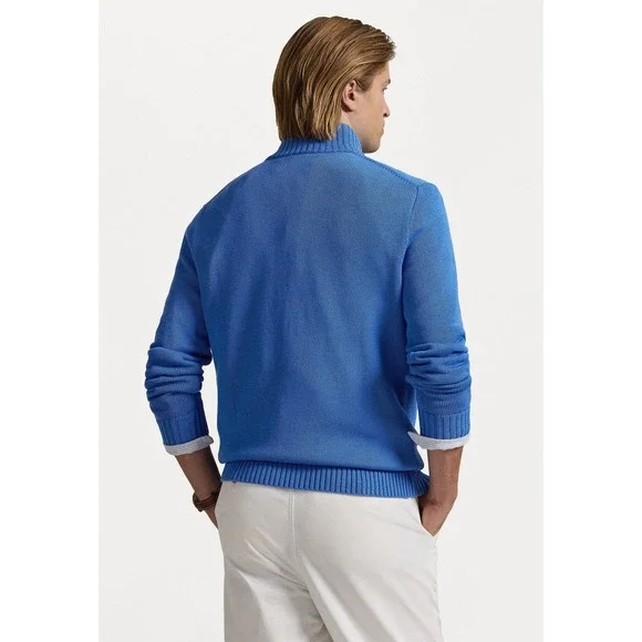 Polo Ralph Lauren Quarter Zip Sweater Pullover Knit Blue Menswear XL - Picture 11 of 11